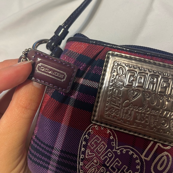 Coach x Poppy Plaid Wristlet - Picture 2 of 5